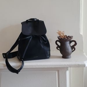 Mansur Gavriel Black Canvas and Leather Backpack